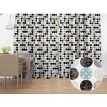 Biante Dekorační závěs Leona LN-060 Tyrkysové a černé kuličky na bílém 130x200 cm – Zboží Mobilmania