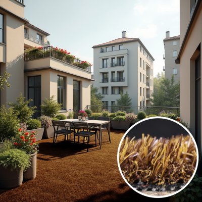 Europe Grass PartyGrass Brown hnědá kruh šíře 4 m – Zboží Dáma