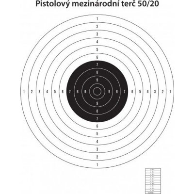 Army Mezinárodní pistolový terč 50/20 10ks, – Zboží Mobilmania