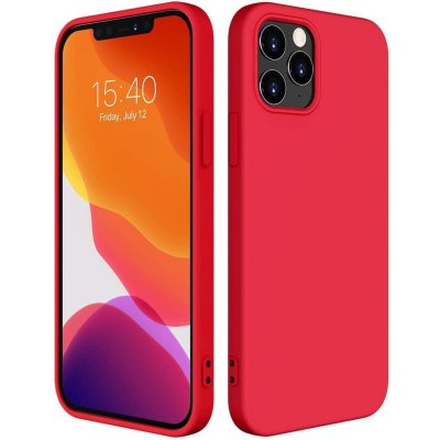 Pouzdro Silicone Case Soft Flexible Rubber Cover for iPhone 12 Pro Max red
