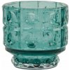 Svícen Tyrkysový skleněný svícen Bobbi turquoise - Ø 9*8,5 cm