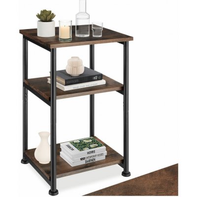 tectake 404668 odkládací stolek memphis 34x30x59cm - industrial tmavé dřevo – Hledejceny.cz