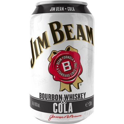 Jim Beam Bourbon & whisky and Cola 4,5% 0,33 l (holá láhev) – Hledejceny.cz