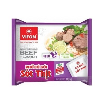 Vifon Pho instantní polévka s rýžovými nudlemi Hovězí Sot Thit 80 g