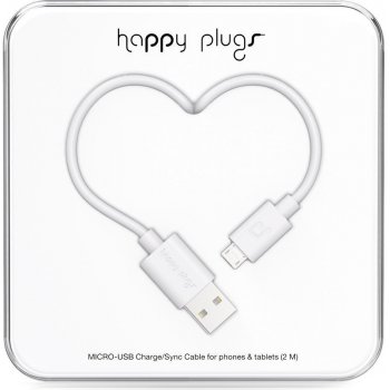 Happy Plugs 9927 datový Micro USB, 2m, bílý