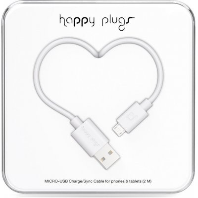 Happy Plugs 9927 datový Micro USB, 2m, bílý – Zbozi.Blesk.cz