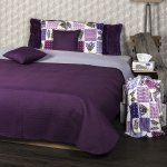 4Home přehoz na postel Doubleface fialová/světle fialová 220 x 240 cm, 2 ks 40 x 40 cm