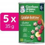 GERBER Organic křupky s malinami a banánem 5 x 35 g – Zboží Mobilmania