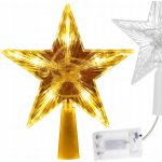 Vánoční HVĚZDIČKA na špičku stromku Springos, bílá, plastová, 17,5 cm, 10 LED – Hledejceny.cz
