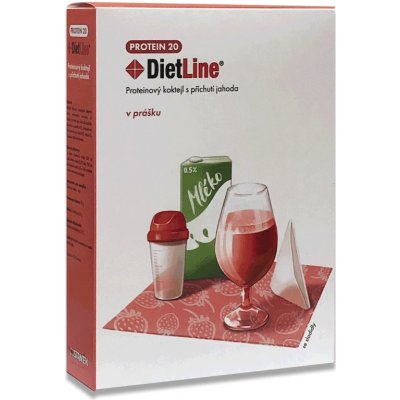 DietLine PROTEIN 20 proteinový koktejl s příchutí jahoda 3 x 25 g – Zboží Dáma