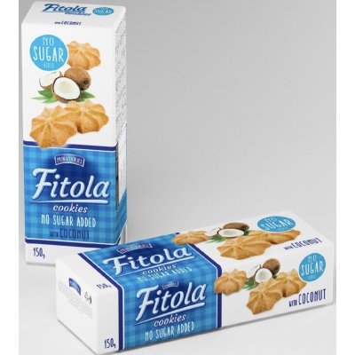 Fitola Coconut Křehké sušenky se sušeným kokosem bez přidaného cukru 130 g – Hledejceny.cz