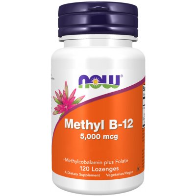 Now Methyl B-12 with Folic Acid Vitamín B12 + Kyselina Listová 5000 mcg 120 pastilek – Hledejceny.cz