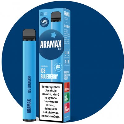 Aramax Bar 700 Ice Blueberry 20 mg 700 potáhnutí 1 ks – Zboží Mobilmania