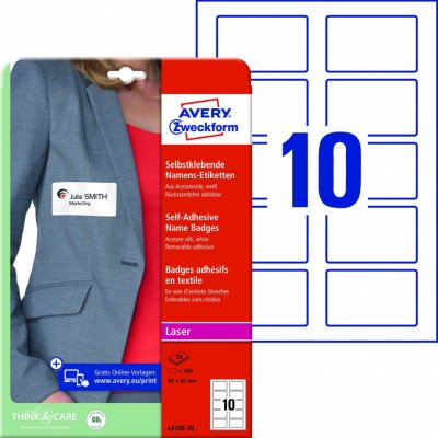 Avery Zweckform A4, bílé, 10 etiket L4785-20 – Zboží Mobilmania