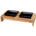 Trixie Keramické misky čtveraté v dřevěném stojánku 2 x 200 ml /10 cm – Zboží Dáma