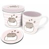 Hrnek a šálek CurePink Dárkový set v plechové krabičce Pusheen Marshmallow hrnku GP85551 370 ml