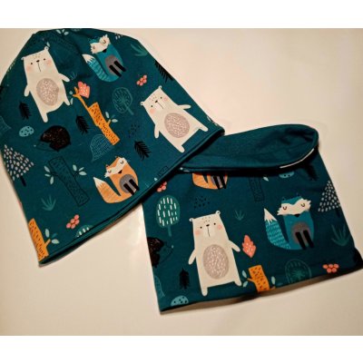 tyrkysová čepice lesní zvířátka – Hledejceny.cz