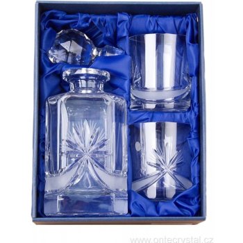 Onte Crystal Whisky set se skleničkami Mašle Dárkové balení Láhev 2 Ks 330ml