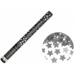 Konfety 80cm -STŘÍBRNÉ METALICKÉ HVĚZDIČKY Silvestr – Zboží Mobilmania