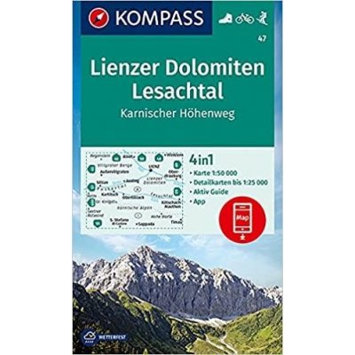 Kompass 47 Lienzer Dolomiten, Lesachtal 1:50 000 turistická mapa