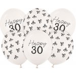 Narozeninové balónky s mašličkami “Happy 30”, 30 cm, 6 ks – Sleviste.cz
