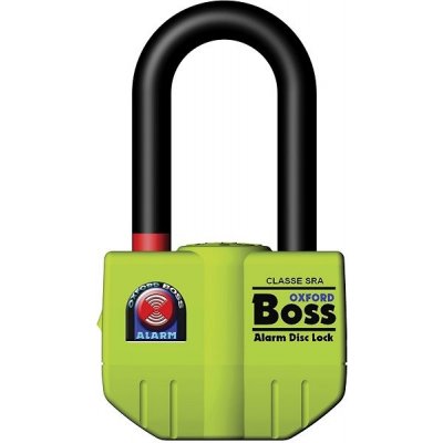 OXFORD zámek kotoučové brzdy Boss Alarm (integrovaný alarm, průměr čepu 14 mm, žlutý) | Zboží Auto