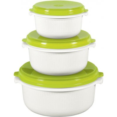 Emsa Micro Family Sada dóz do mikrovlnné trouby 0.5 l + 1 l + 1.5 l bílo-zelená 509741 – Zbozi.Blesk.cz