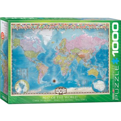 EuroGraphics Mapa světa III 1000 dílků – Zboží Mobilmania