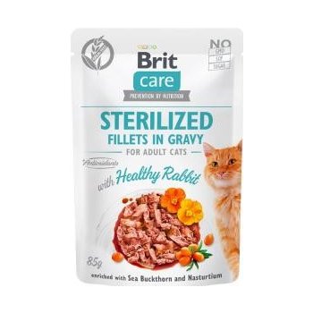 Brit Care Cat Sterilized Fillets in Gravy with Healthy Rabbit pouch new 85 g