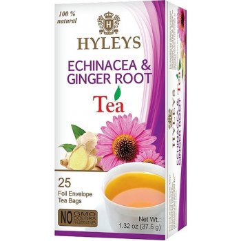HYLEYS Zelený čaj Green Echinacea & Ginger Root 25 x 1,5 g