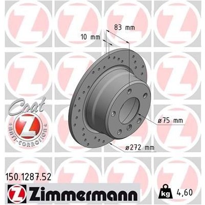 Brzdový kotouč ZIMMERMANN 150.1287.52 – Zboží Mobilmania