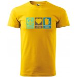 Dobrý Triko pánské tričko Peace Love beer Žlutá – Hledejceny.cz