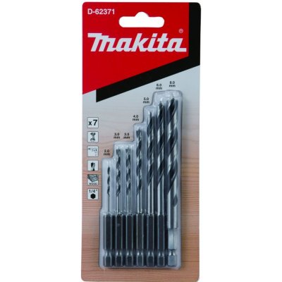 Makita D-62371 sada vrtáků do dřeva 7 ks, upnutí 1/4"