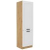 Kuchyňská dolní skříňka Kondela Skříňka na vestavnou chladničku, bílá/dub artisan, LULA 60 LO-210 2F 57 x 60 x 210 cm