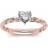 Prsteny Emporial stříbrný pozlacený prsten Propletené srdce Růžové zlato MA R041-ROSEGOLD