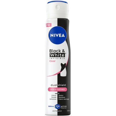 Nivea Black & White Invisible Clear deospray 250 ml – Hledejceny.cz