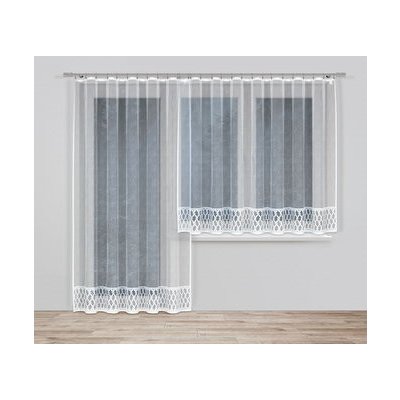 Dekorační žakárová záclona s řasící páskou DOUBLE 140 bílá 300x140 cm MyBestHome – Hledejceny.cz