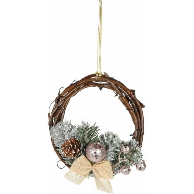 H&S Decoration Vánoční věnec Snowy 15 cm – Zboží Dáma