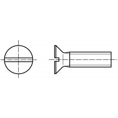 PROFISTYL DIN 963 šroub zápustná hlava, plochá drážka pozink Varianta: DIN 963 šroub zápustná hlava s drážkou 4.8 ZnB M3x20 – Sleviste.cz