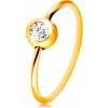 Piercing Šperky Eshop zlatý piercing do nosu žluté zlato lesklý kroužek s čirým zirkonem v objímce S2GG206.04