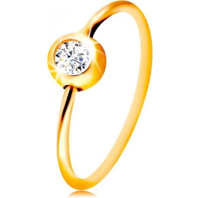 Šperky Eshop zlatý piercing do nosu žluté zlato lesklý kroužek s čirým zirkonem v objímce S2GG206.04 – Zboží Mobilmania