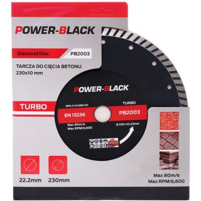 Power Black Diamantový řezný kotouč turbo 230 mm PB2003 – Zboží Mobilmania