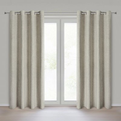 EUROFIRANY ZÁVĚS NA KROUŽCÍCH LINDA 140X250 CM TMAVĚBÉŽOVÁ – Hledejceny.cz
