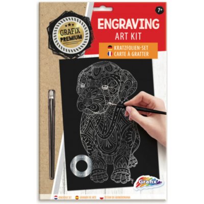 Škrabací obrázek stříbrný A4 Pejsek – Zboží Dáma