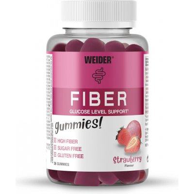 Weider Fiber Gummies strawberry 36 bonbónů – Hledejceny.cz