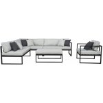 Sensum Skepparholmen Set lounge nábytku - hliník, 5 ks, hliník, černá, šedá 211-A-505NA – Zboží Dáma