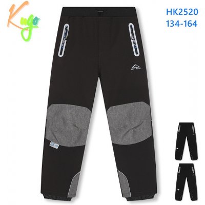Kugo HK2520 Chlapecké softshellové kalhoty zateplené dorost černo šedá – Zboží Mobilmania