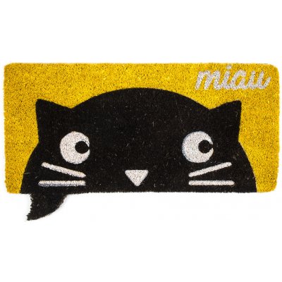 Trade Concept Kokosová rohožka Miau žlutá 32 x 68 cm – Zboží Mobilmania