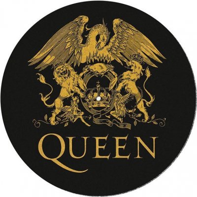 CurePink: | Podložka na talíř gramofonu Queen: Logo (průměr 30,5 cm) [GP85846]