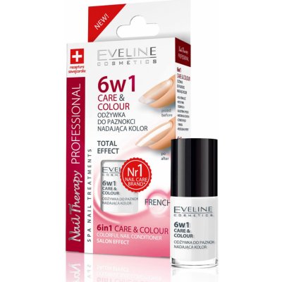 Eveline Cosmetics SOS Nail Therapy vyživující barevný lak na nehty 6v1 FRENCH 5 ml